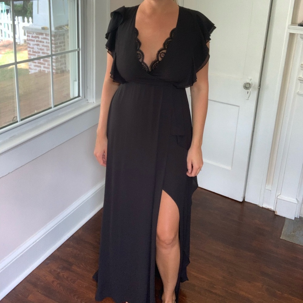 BCBG floor length black dress